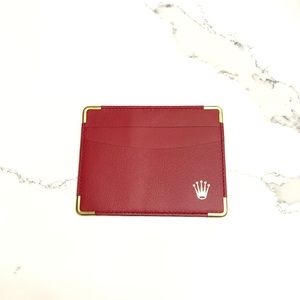 ROLEX Red Leather Card holder